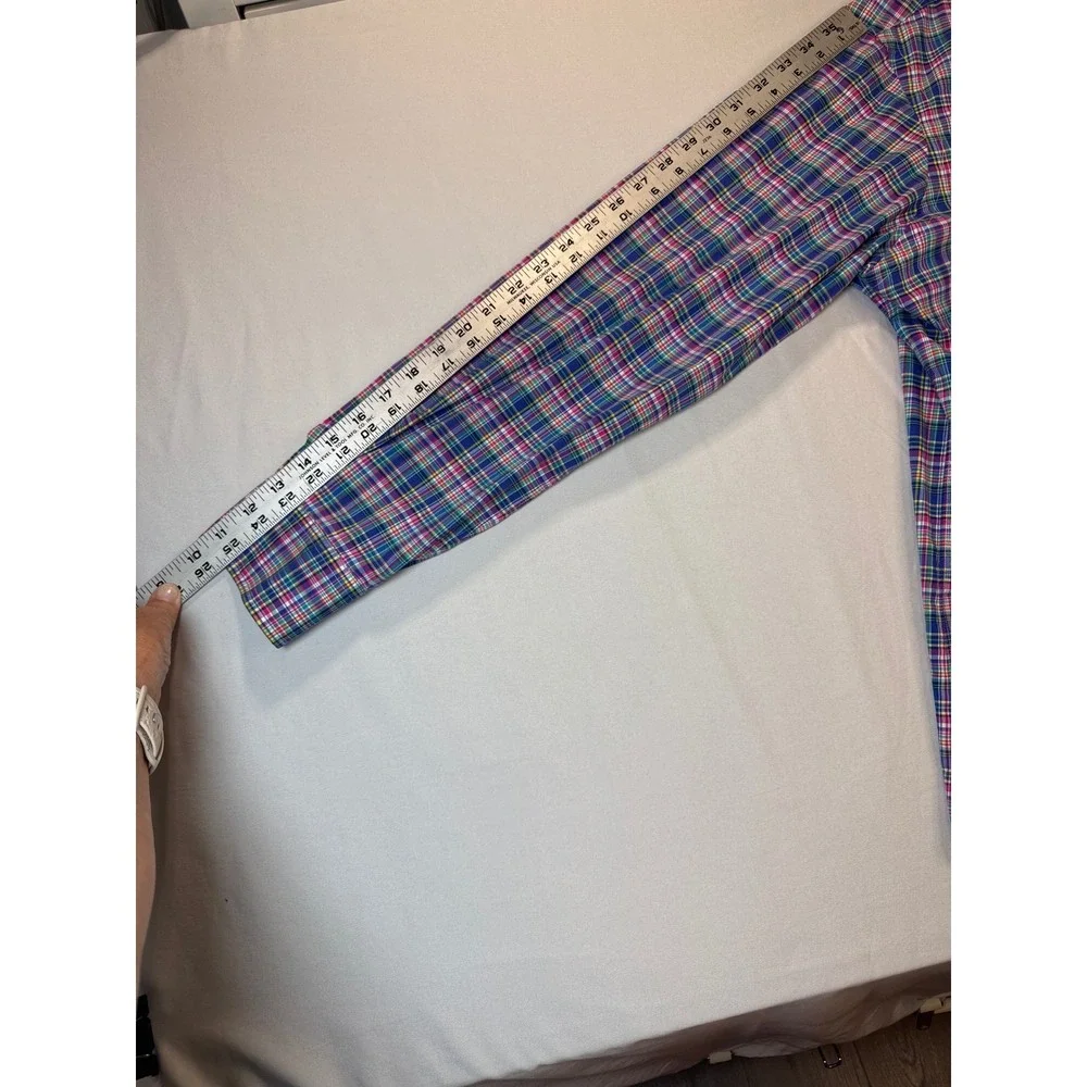 Polo Ralph Lauren Mens Large Plaid Cotton Stretch Button Down Shirt Multi Color